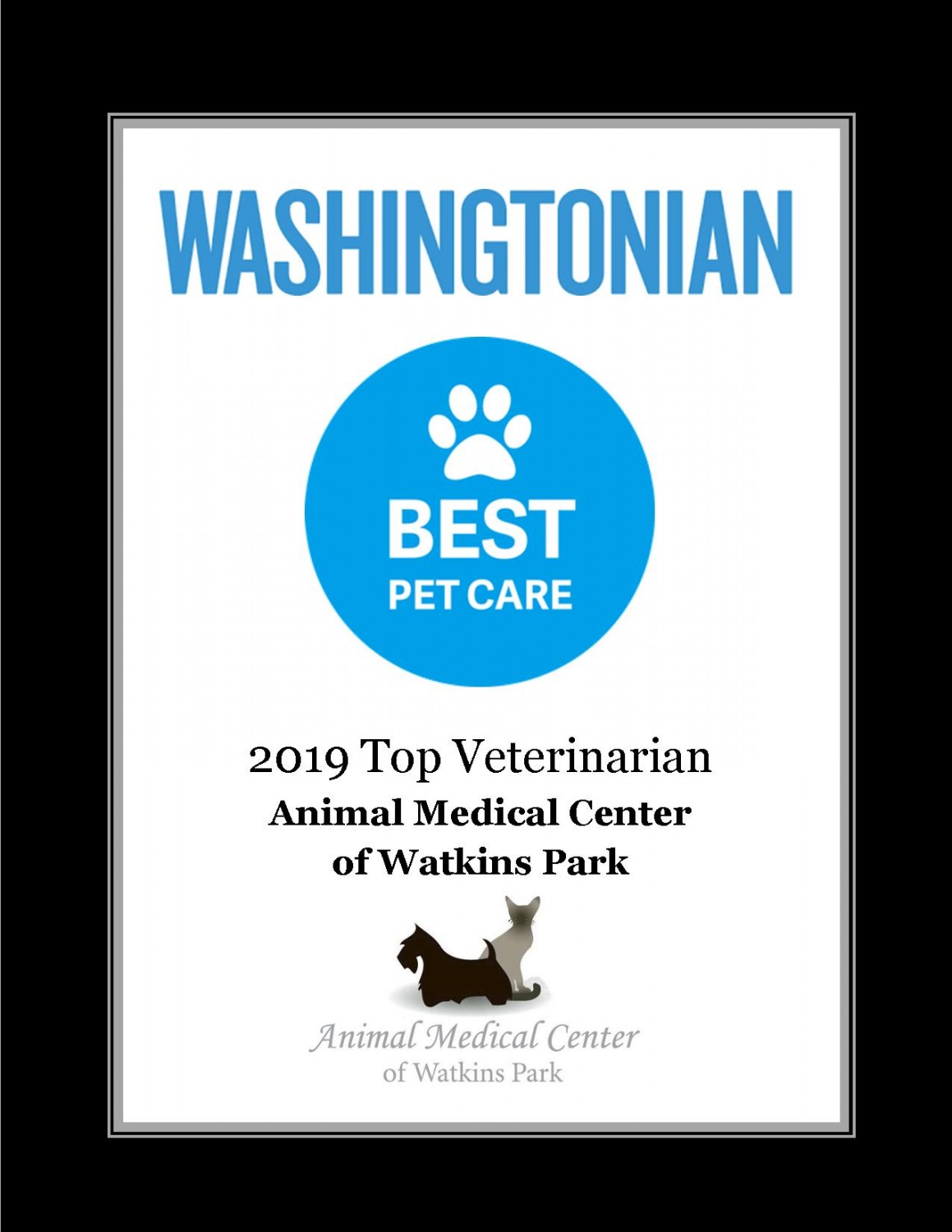 Washingtonian Top Veterinarian 2019 Award