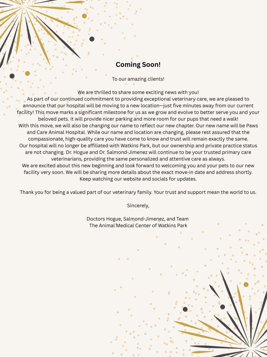 We are moving!